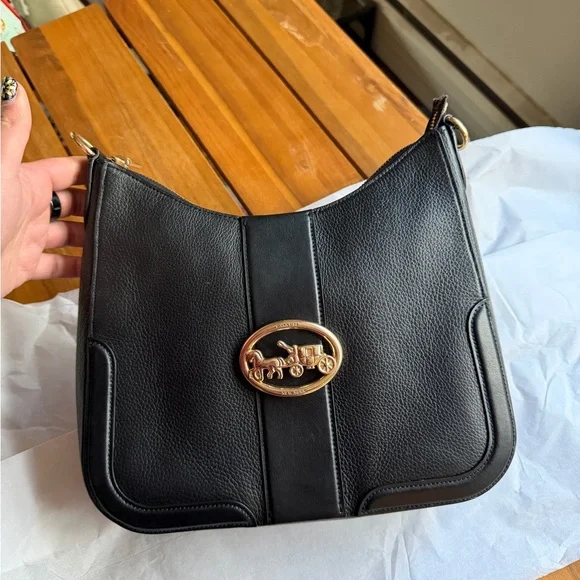 Coach Black Leather Bag with Gold Hardware - Picture 1 of 10